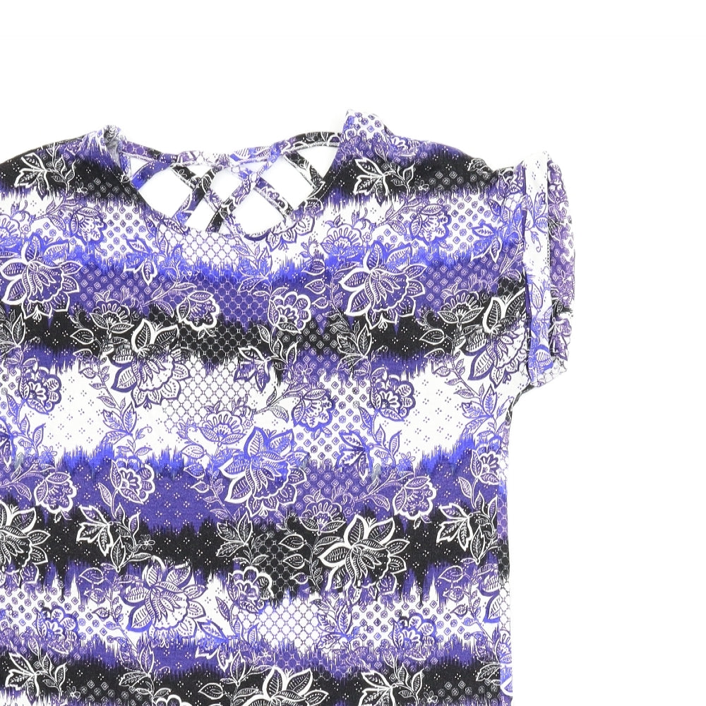 Peacocks Womens Blue Paisley  Basic Blouse Size 10
