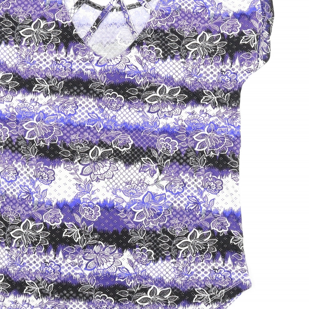 Peacocks Womens Blue Paisley  Basic Blouse Size 10