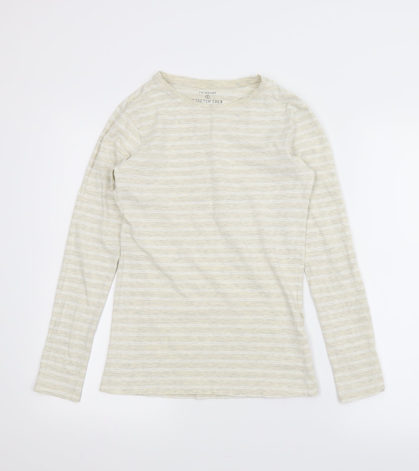Primark Womens Beige Striped  Basic T-Shirt Size 10