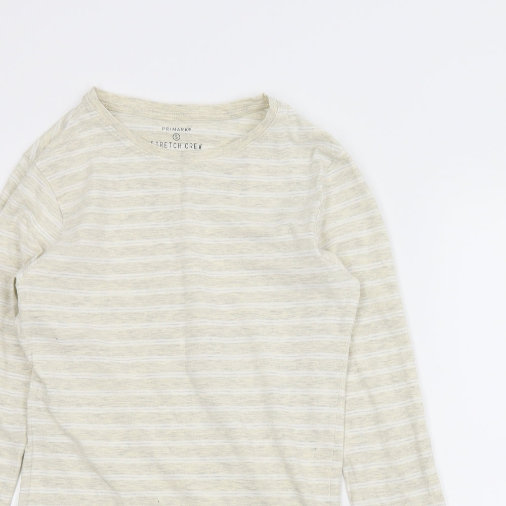 Primark Womens Beige Striped  Basic T-Shirt Size 10