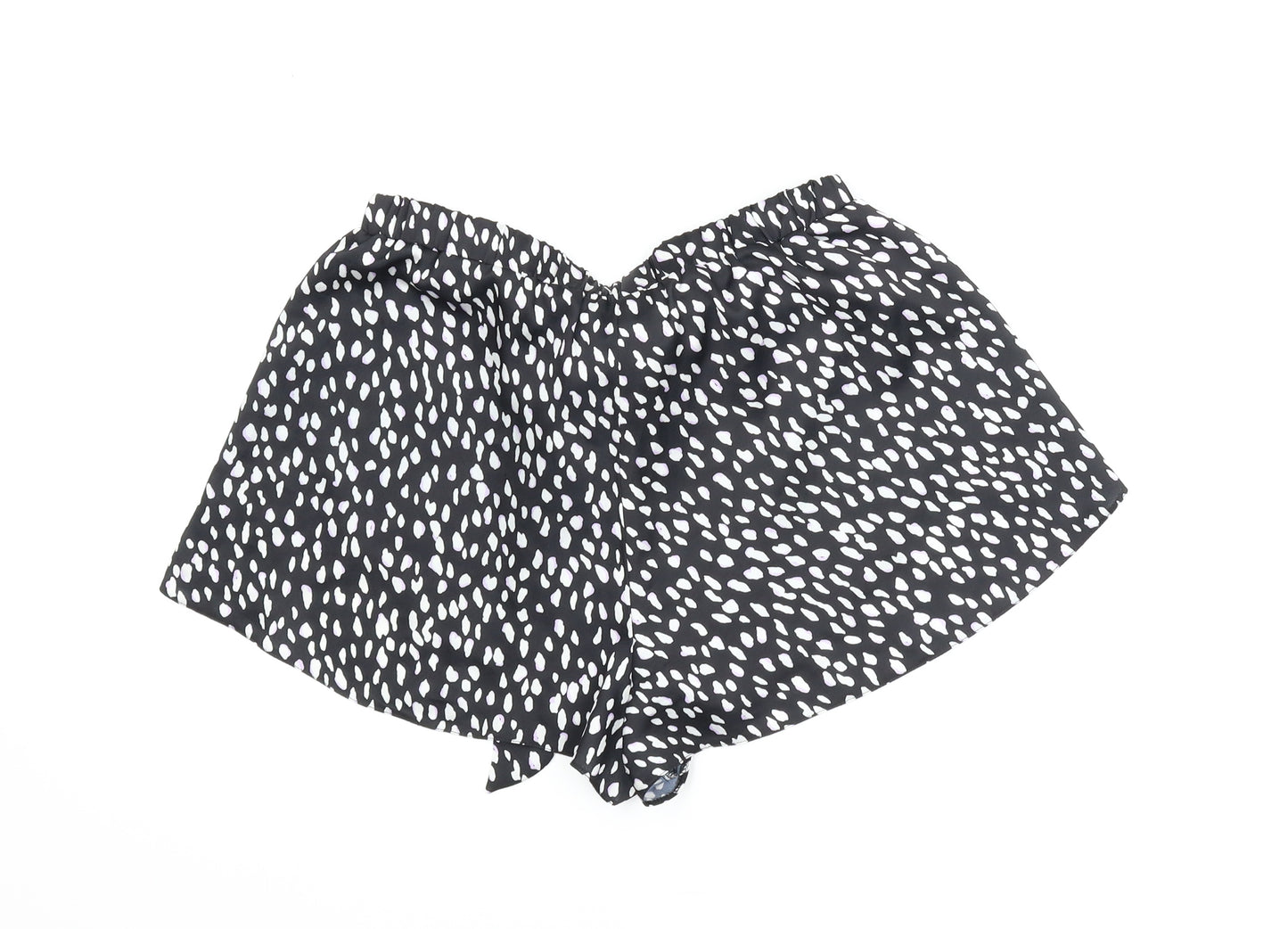 New Look Womens Black Animal Print  Capri Sleep Shorts Size 10