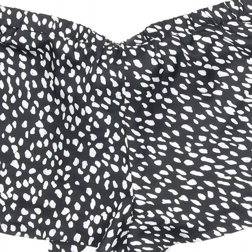 New Look Womens Black Animal Print  Capri Sleep Shorts Size 10