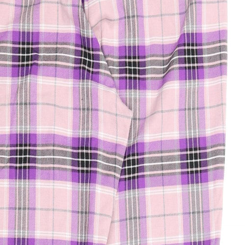 M&S Womens Purple Plaid  Pedal Pusher Trousers Size 12 L24 in