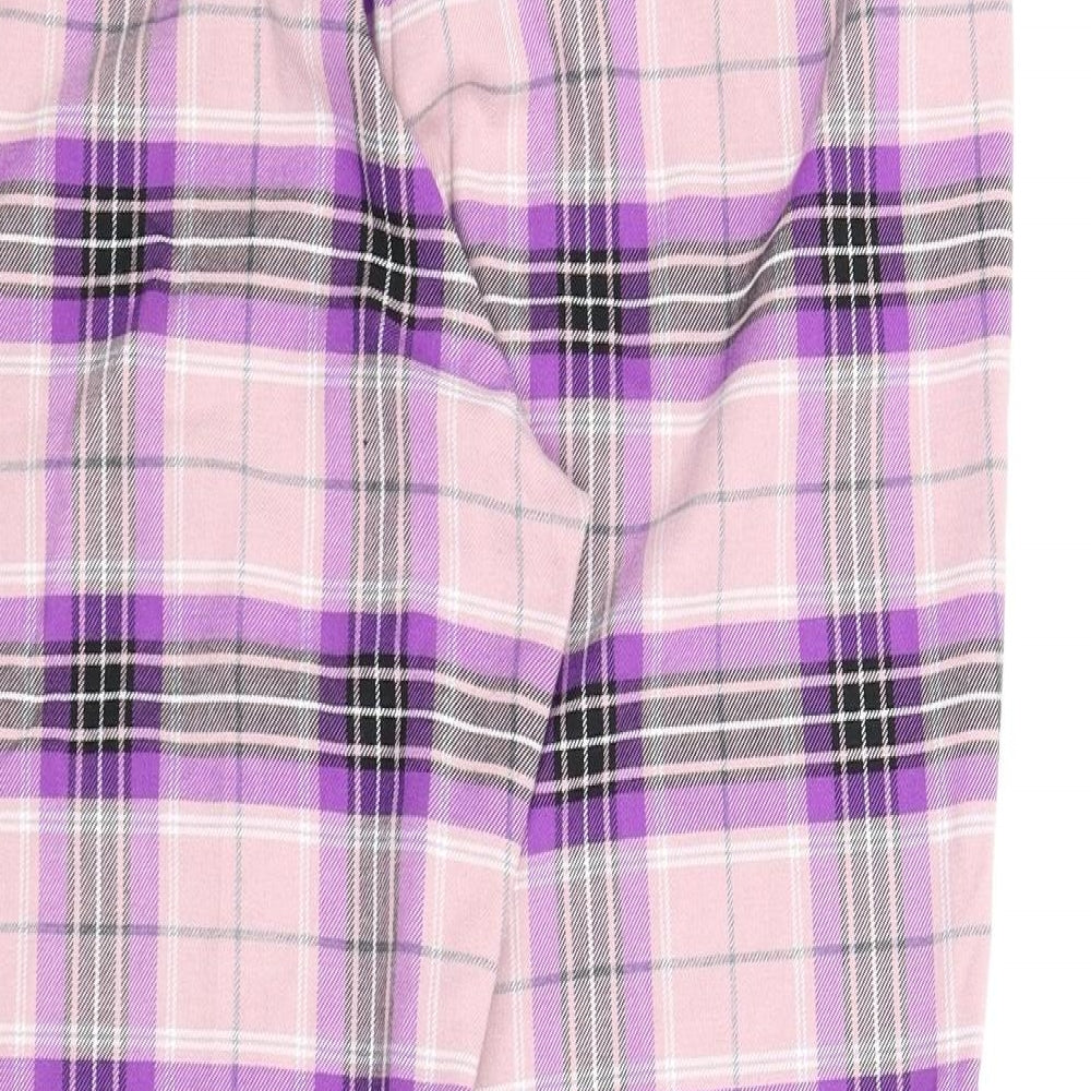 M&S Womens Purple Plaid  Pedal Pusher Trousers Size 12 L24 in