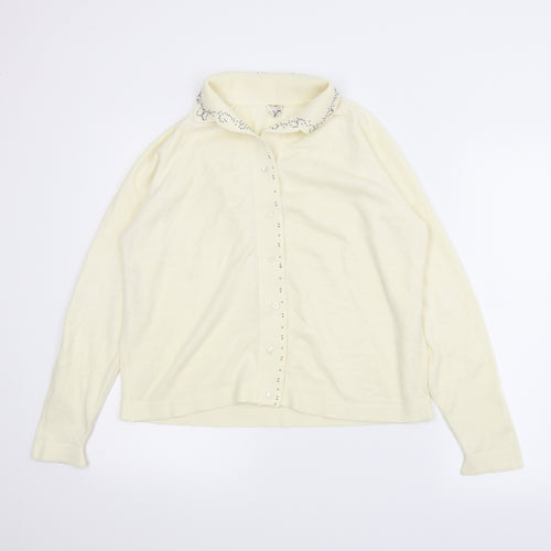 Draylon Womens Ivory   Cardigan Jumper Size M