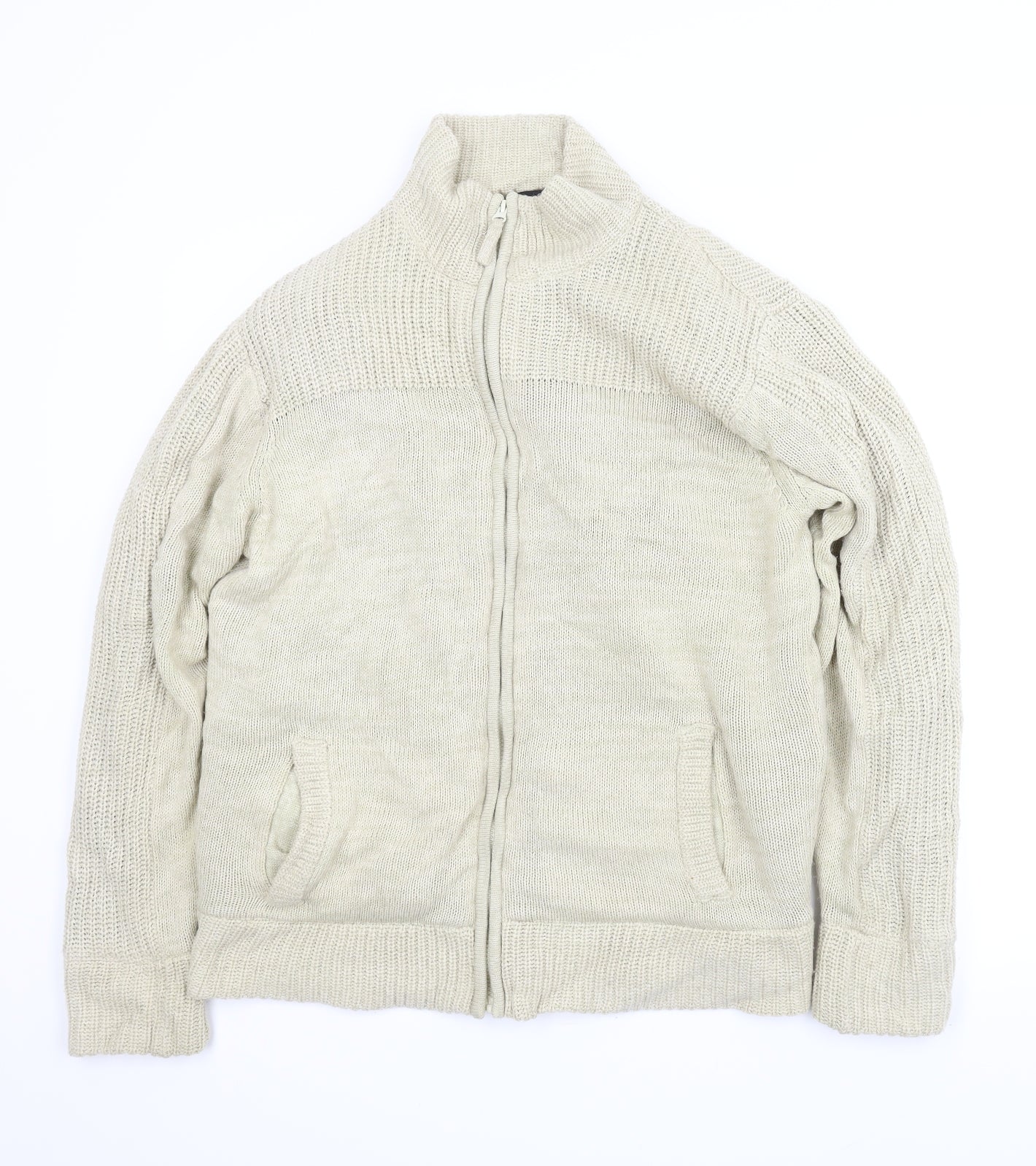 George Mens Beige   Cardigan Jumper Size M