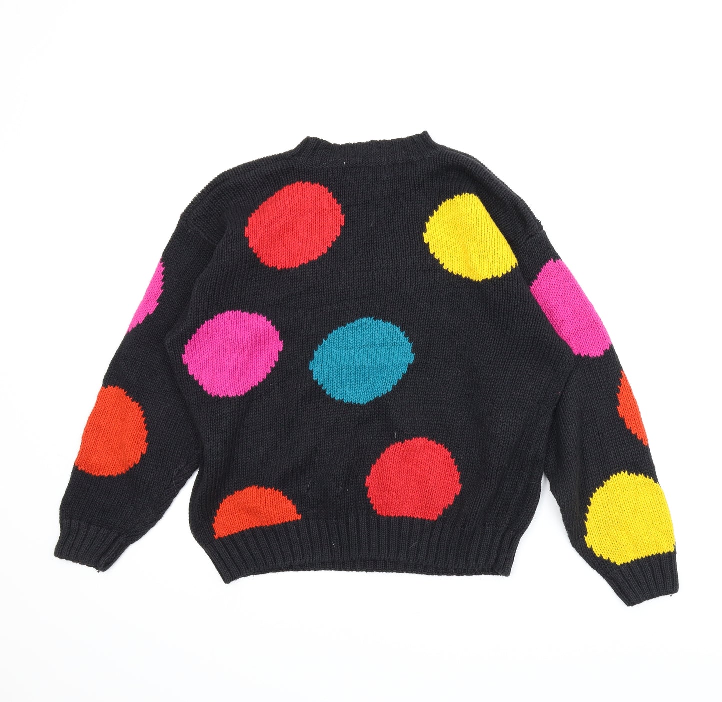 Jacobsons Womens Black Polka Dot  Pullover Jumper Size M