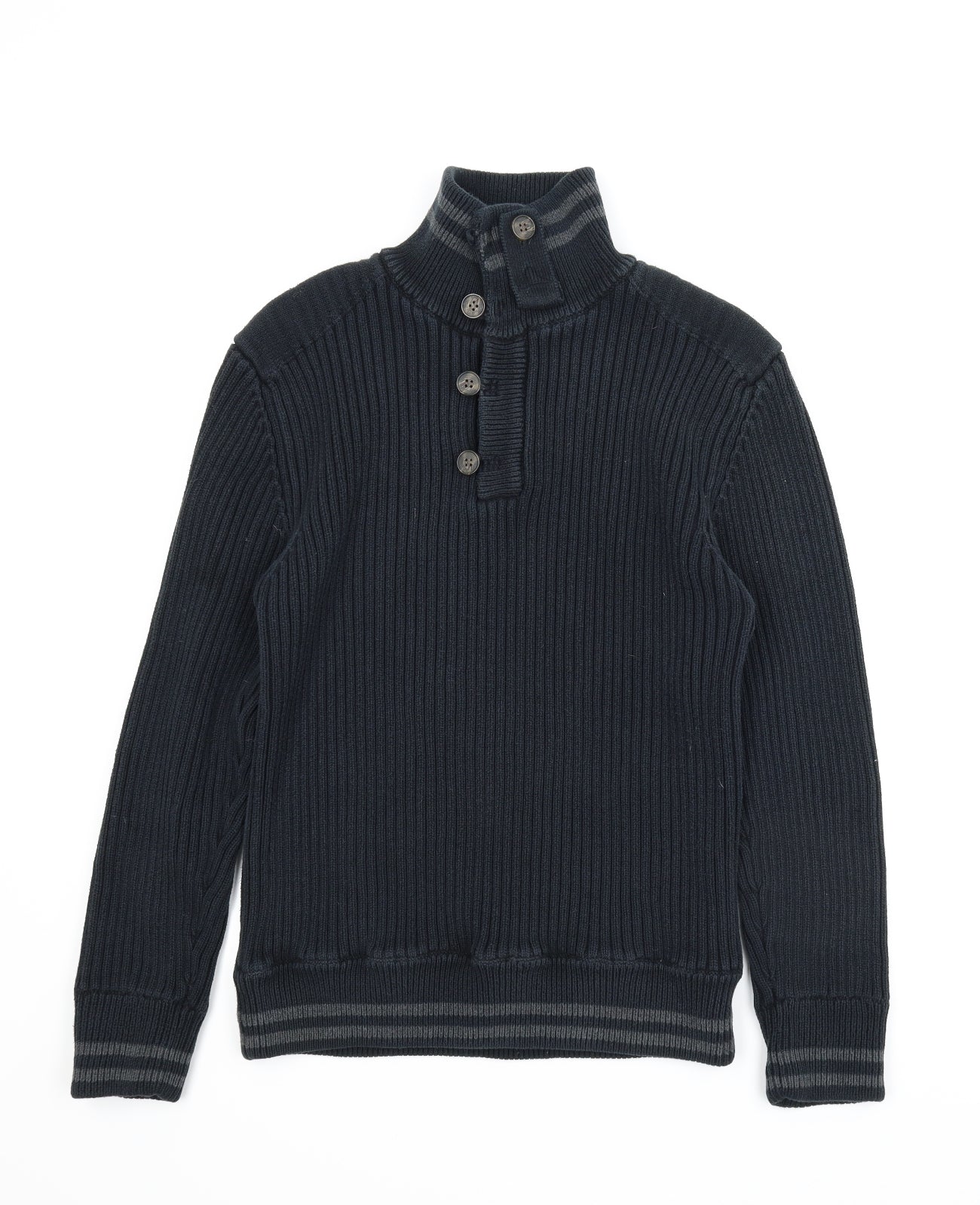 Le Breve Mens Blue   Henley Jumper Size 2XL