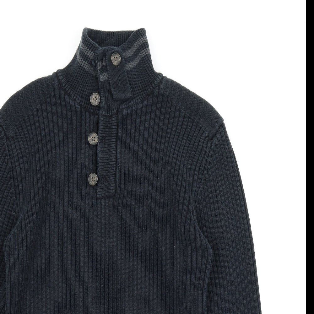 Le Breve Mens Blue   Henley Jumper Size 2XL