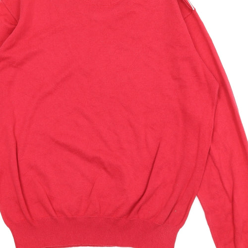 Palm Grove Mens Red Striped  Pullover Jumper Size L