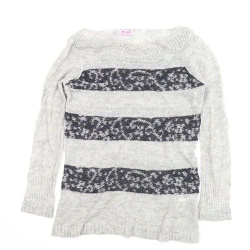 M&S Womens Grey Paisley  Pullover Jumper Size M