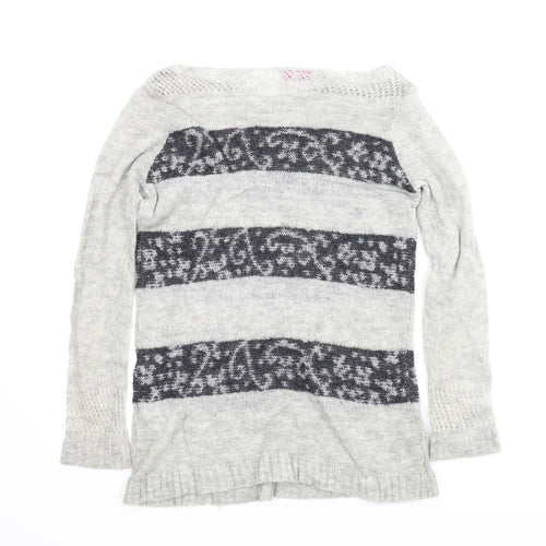 M&S Womens Grey Paisley  Pullover Jumper Size M