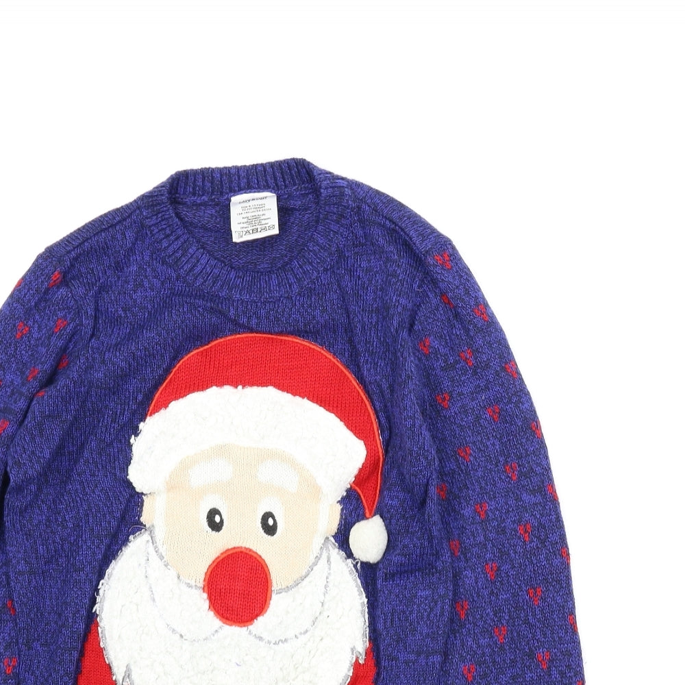 Lilly & Dan Girls Blue   Pullover Jumper Size 9-10 Years  - Christmas
