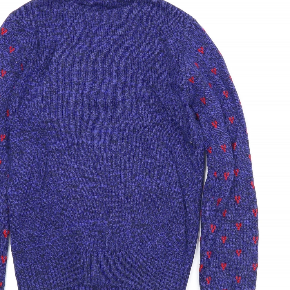 Lilly & Dan Girls Blue   Pullover Jumper Size 9-10 Years  - Christmas