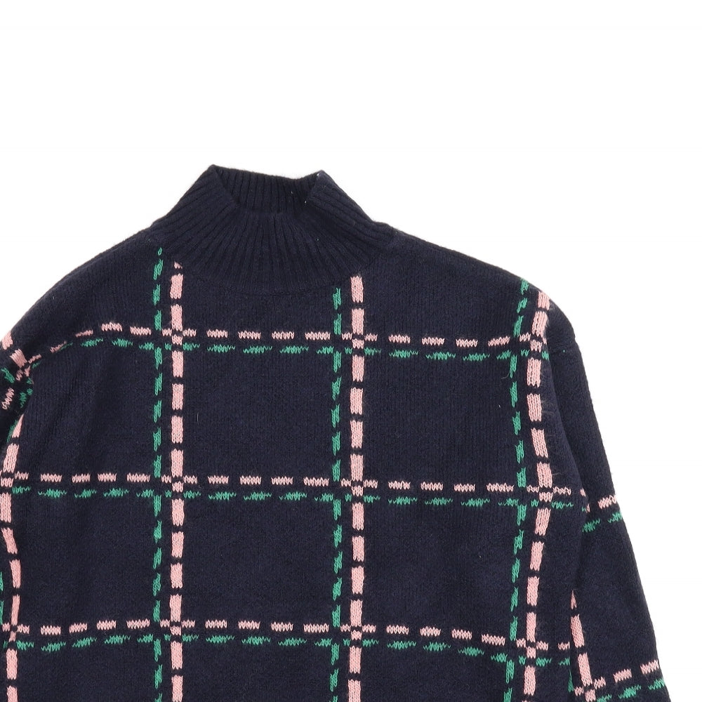 NEXT Womens Blue Plaid  Pullover Jumper Size S