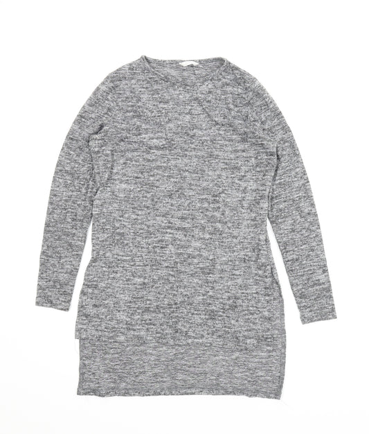 Front view of Pep&Co women’s grey jumper dress, size S