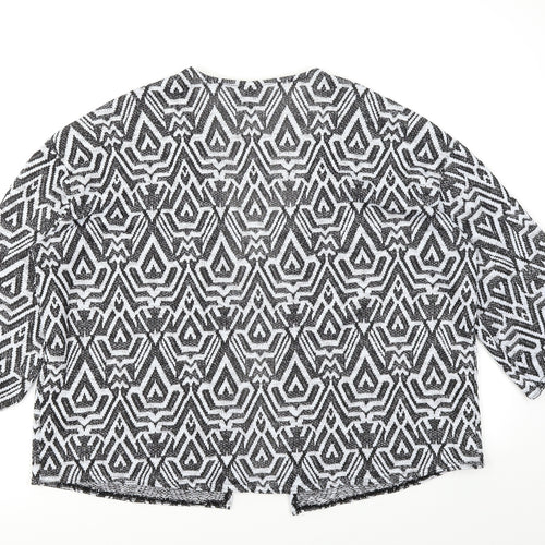 Divided Womens Black Geometric Knit Cardigan Jumper Size L
