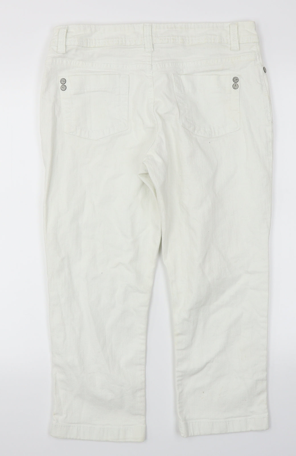 Cherokee Womens White  Denim Capri Jeans Size 14 L21 in
