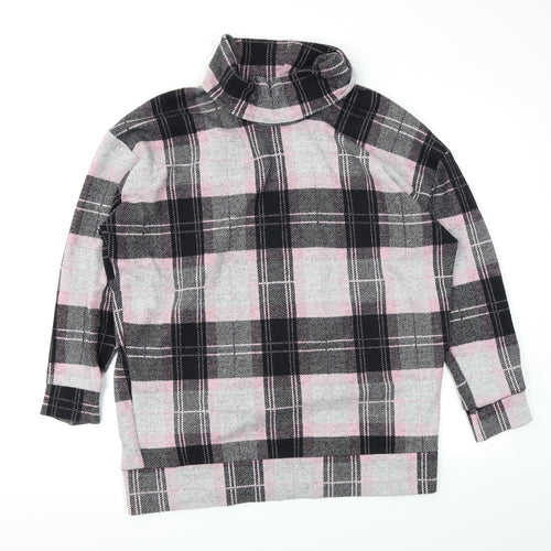 River Island Womens Pink Plaid  Pullover Jumper Size 16