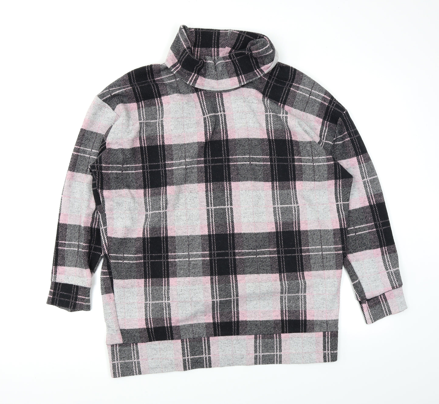 River Island Womens Pink Plaid  Pullover Jumper Size 16