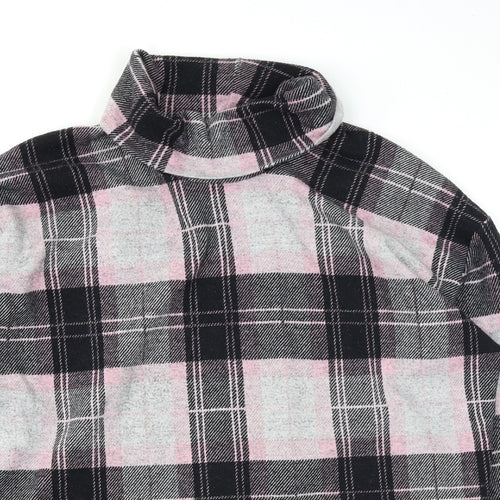River Island Womens Pink Plaid  Pullover Jumper Size 16