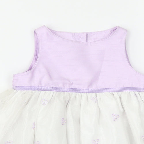 Marks & Spencer Girls Purple Floral  Fit & Flare  Size 12-18 Months