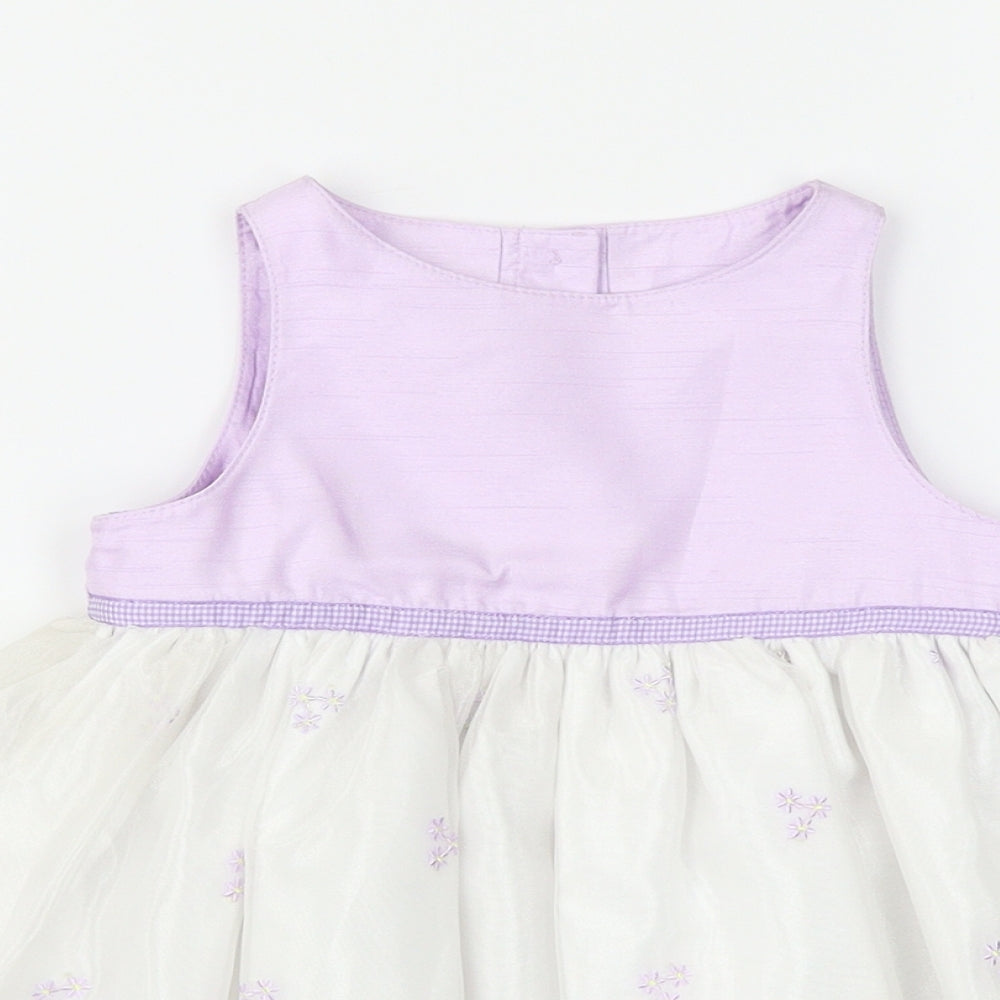 Marks & Spencer Girls Purple Floral  Fit & Flare  Size 12-18 Months