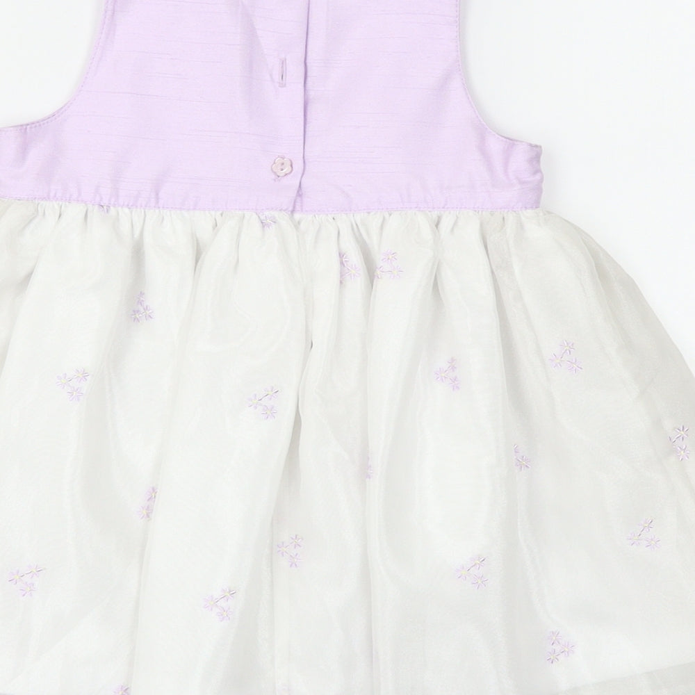 Marks & Spencer Girls Purple Floral  Fit & Flare  Size 12-18 Months