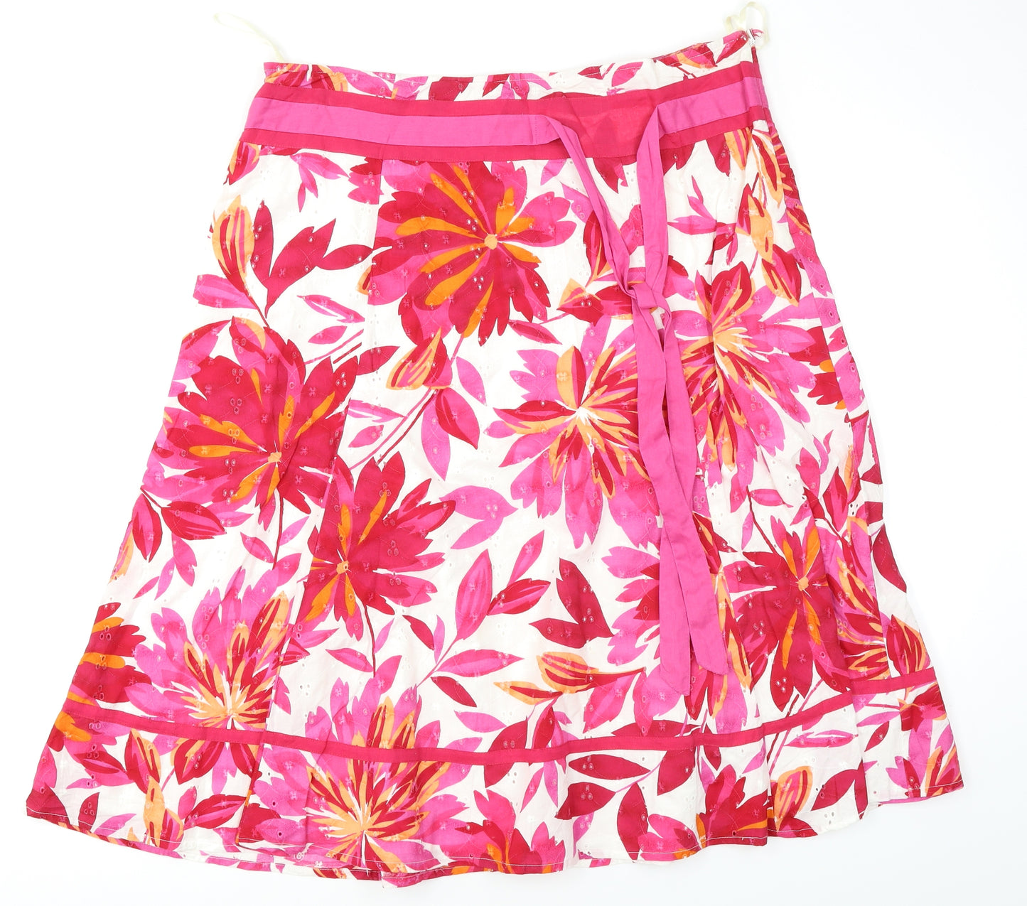 Per Una Womens Pink Floral  Flare Skirt Size 16