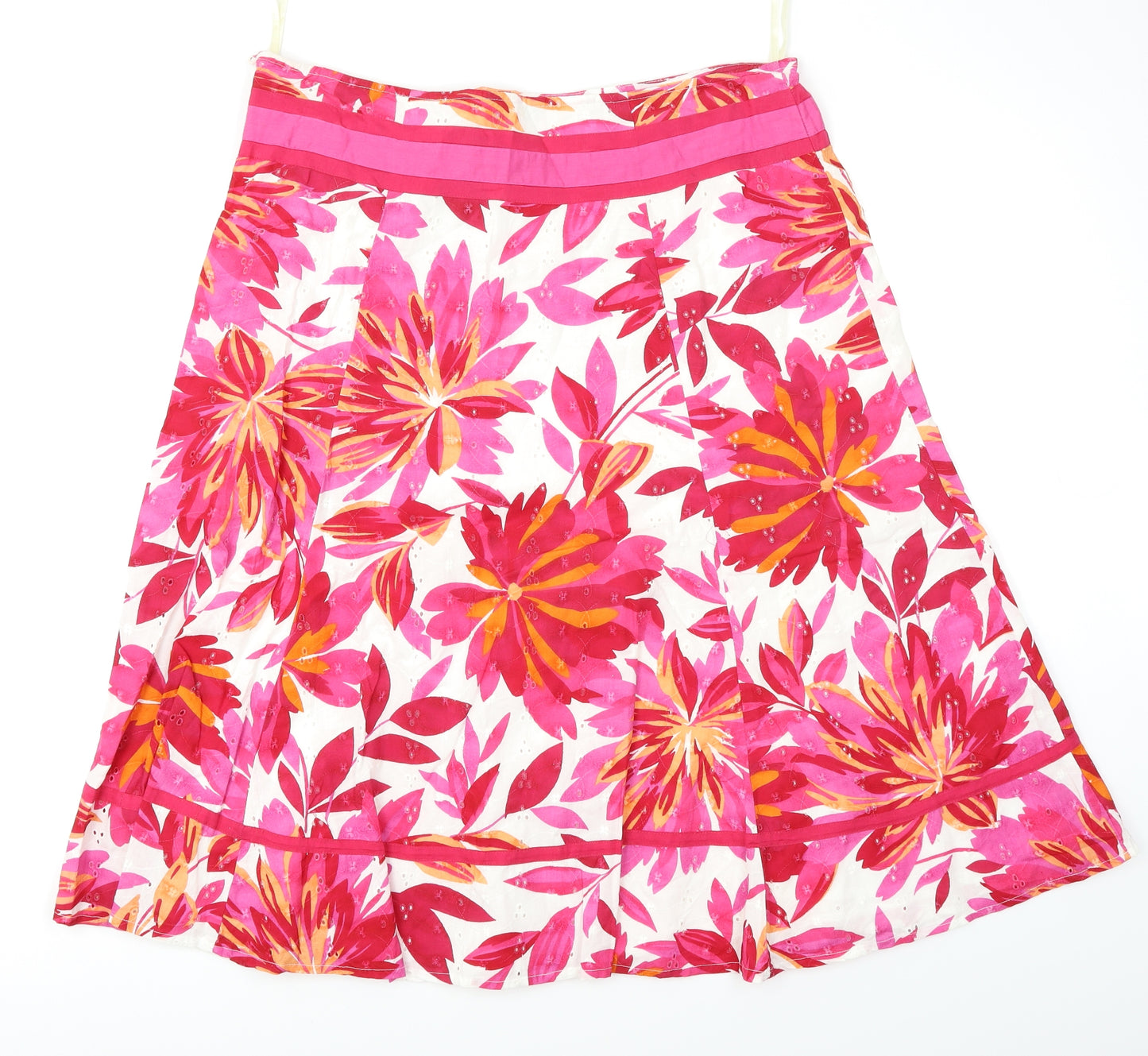 Per Una Womens Pink Floral  Flare Skirt Size 16
