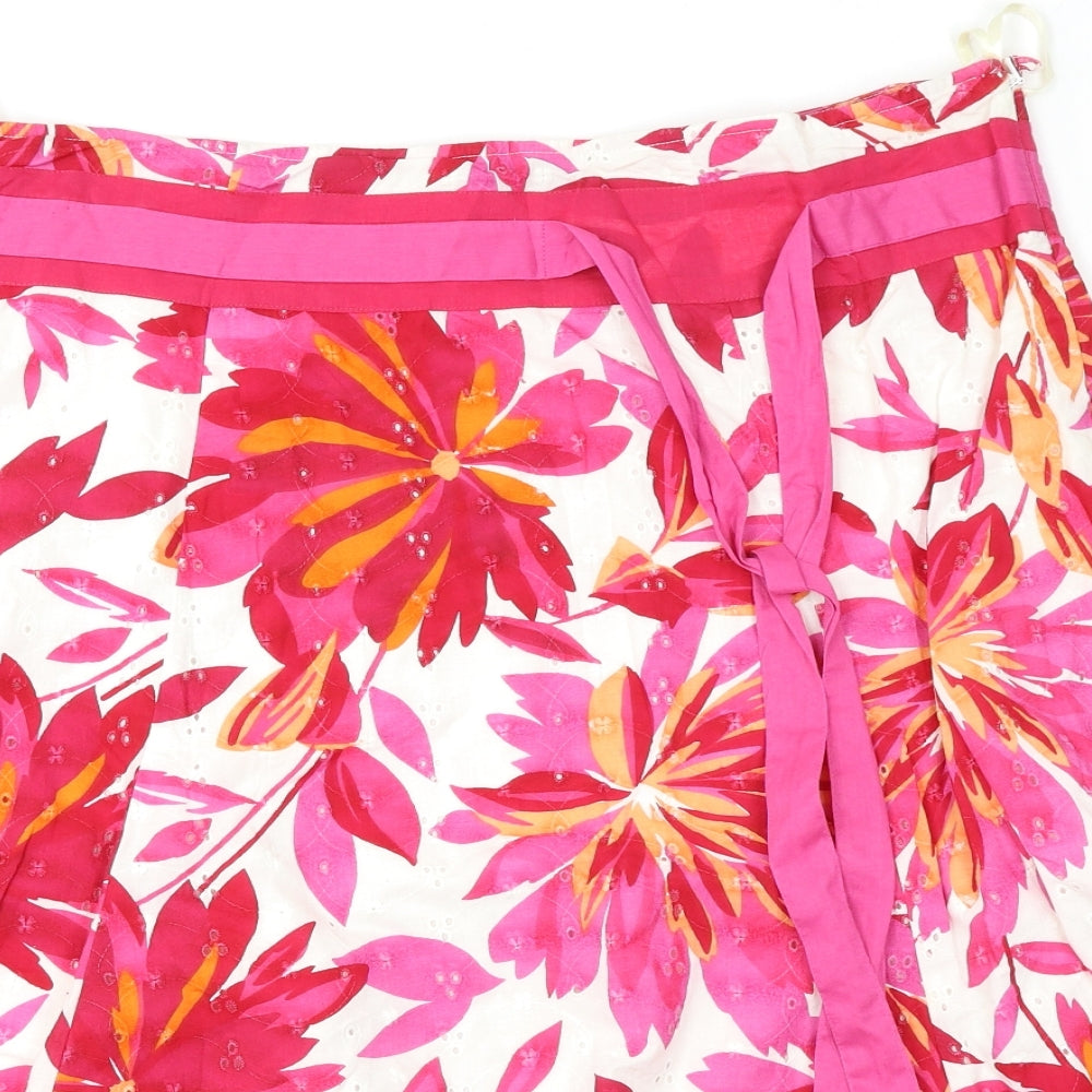 Per Una Womens Pink Floral  Flare Skirt Size 16