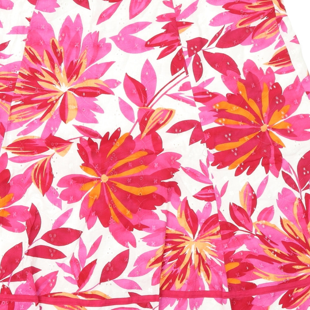 Per Una Womens Pink Floral  Flare Skirt Size 16