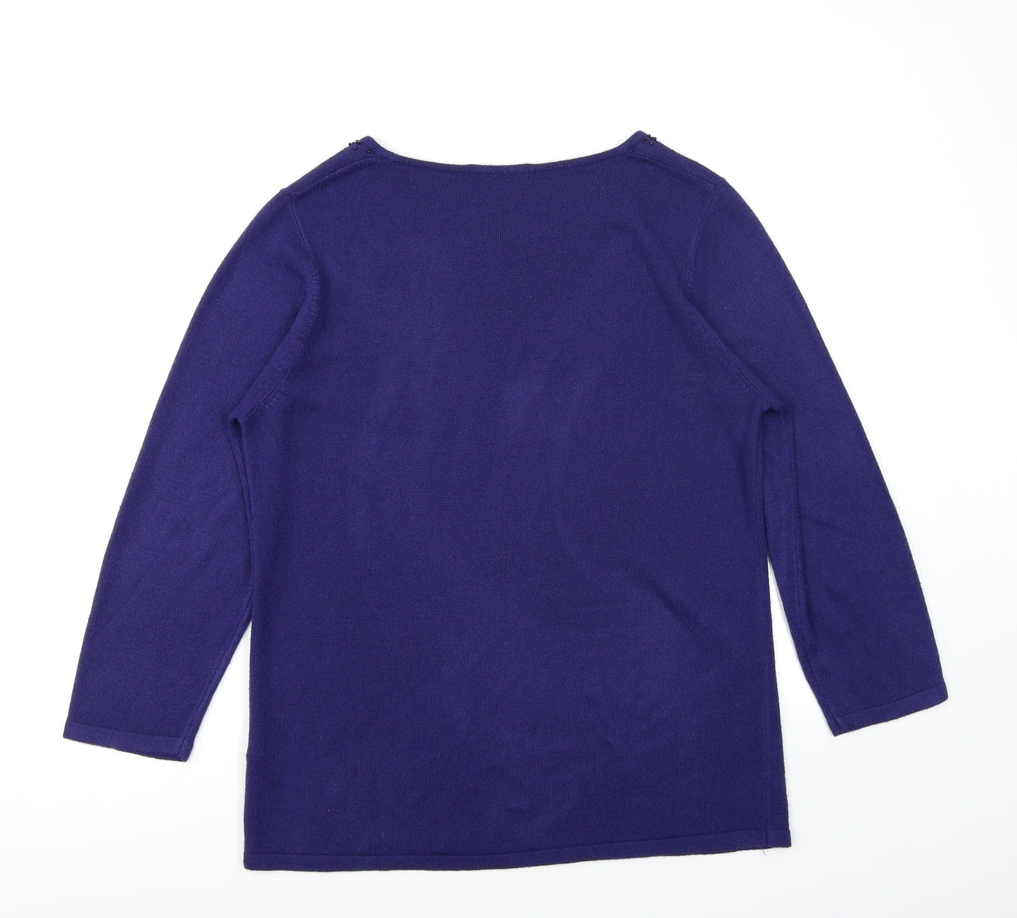 Classic Womens Blue  Knit Pullover Jumper Size 14