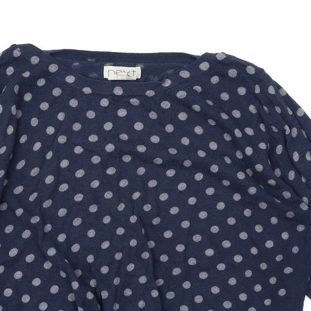 NEXT Womens Blue Polka Dot  Pullover Jumper Size 18