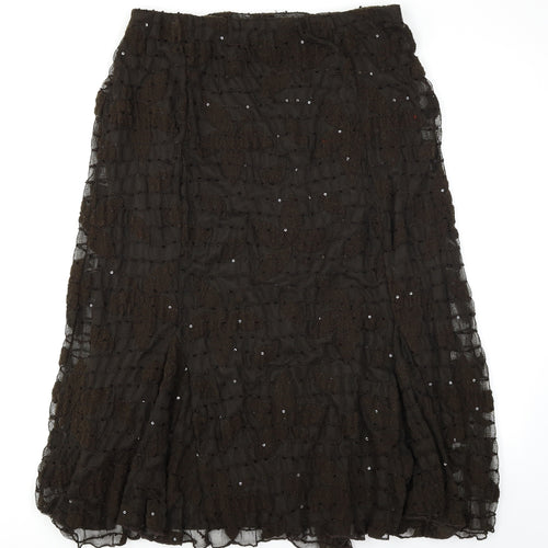 Per Una Womens Brown   Flare Skirt Size 14