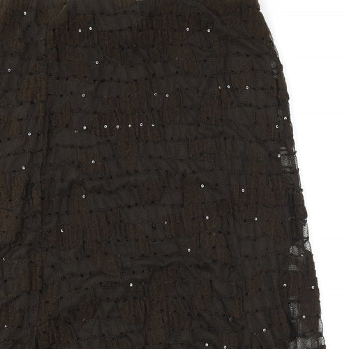 Per Una Womens Brown   Flare Skirt Size 14