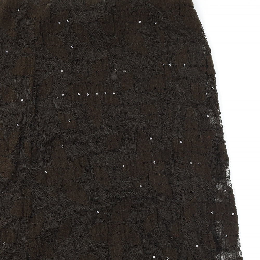 Per Una Womens Brown   Flare Skirt Size 14