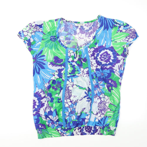 The Collection Womens Blue Floral  Basic Blouse Size 14