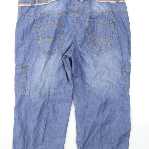 George Womens Blue  Denim Cargo Shorts Size 14