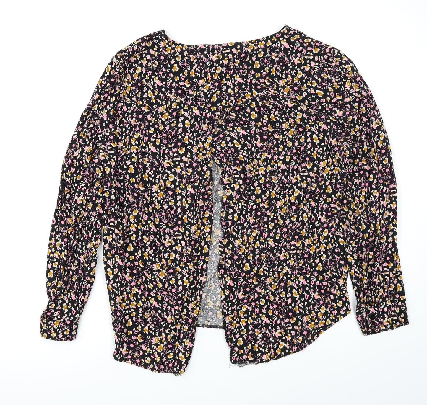 George Womens Black Floral  Basic T-Shirt Size 10