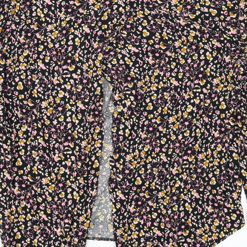 George Womens Black Floral  Basic T-Shirt Size 10