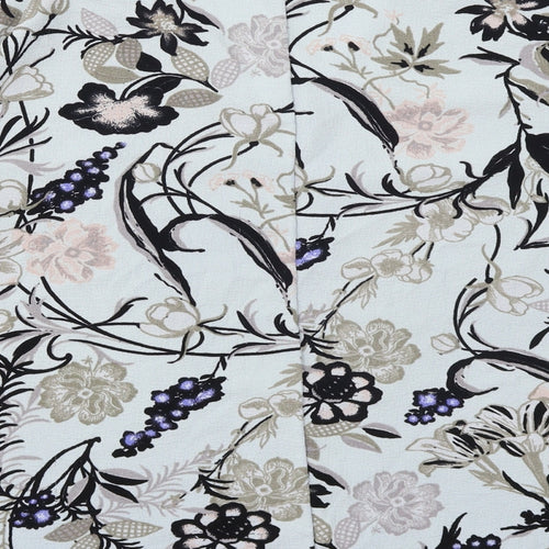 George Womens Blue Floral  Basic Blouse Size 12