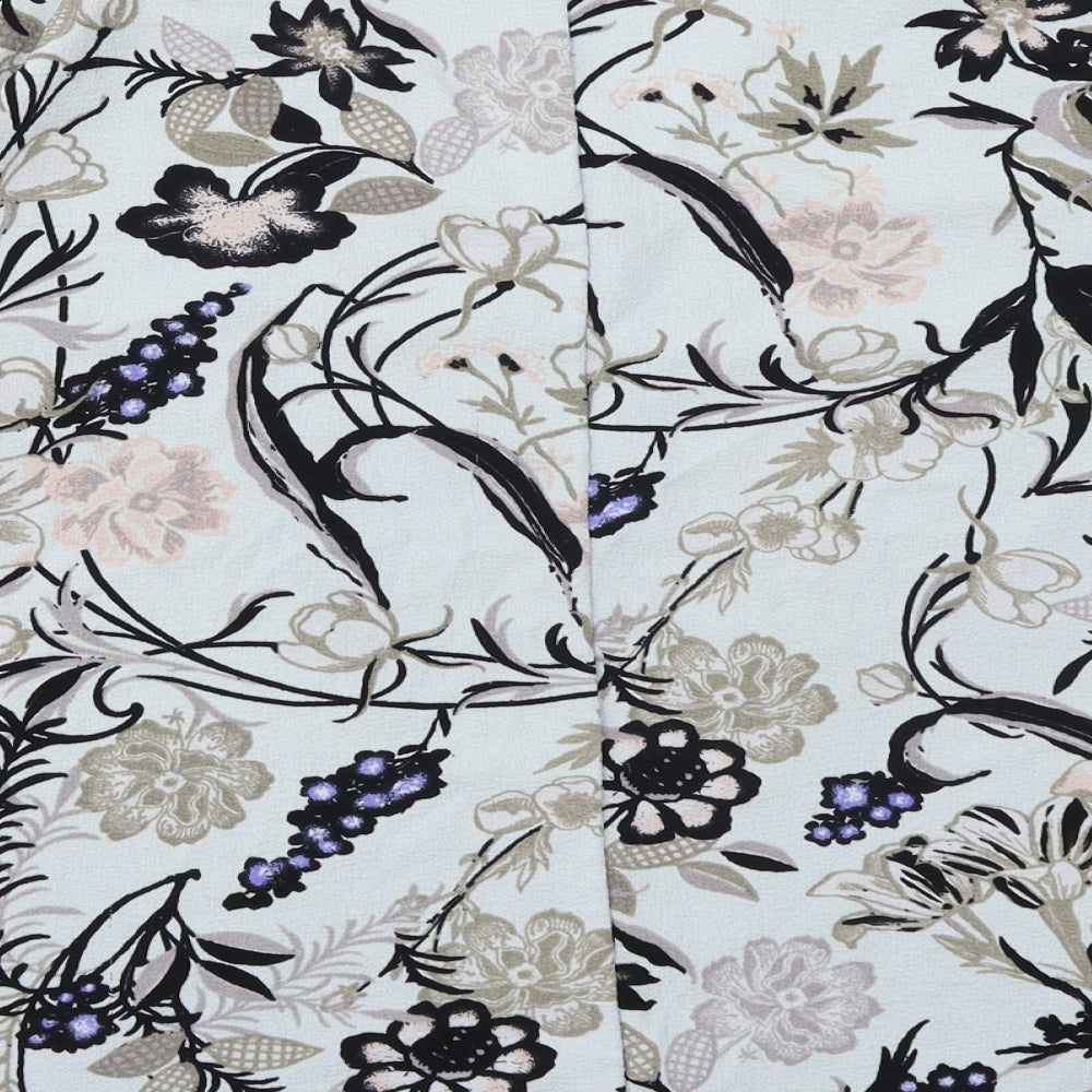 George Womens Blue Floral  Basic Blouse Size 12