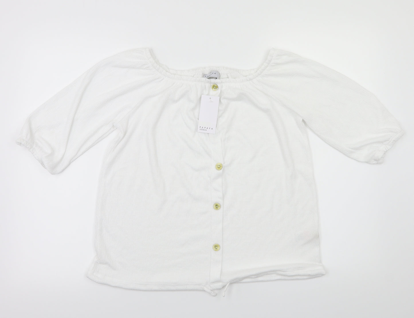 payapa Womens White   Basic T-Shirt Size 10