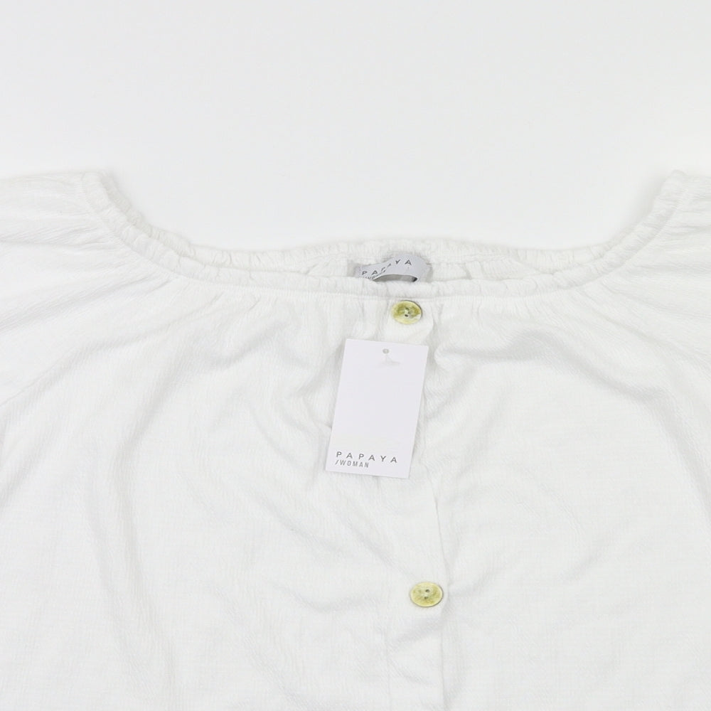 payapa Womens White   Basic T-Shirt Size 10