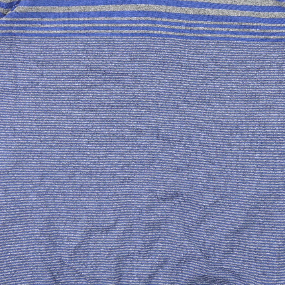NEXT Mens Blue Striped  Pullover Hoodie Size L