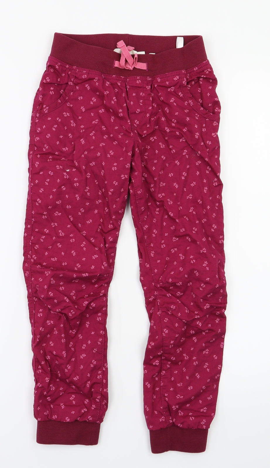 label of graded goods Girls Pink Floral  Jogger Trousers Size 6-7 Years