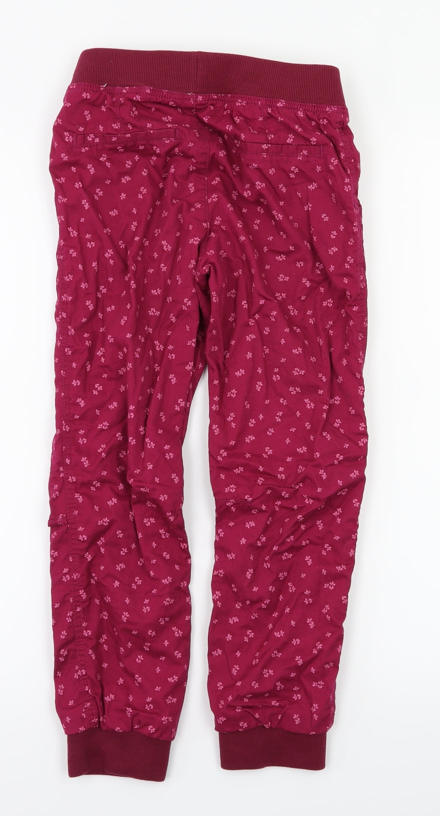 label of graded goods Girls Pink Floral  Jogger Trousers Size 6-7 Years