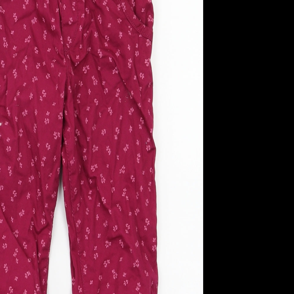 label of graded goods Girls Pink Floral  Jogger Trousers Size 6-7 Years