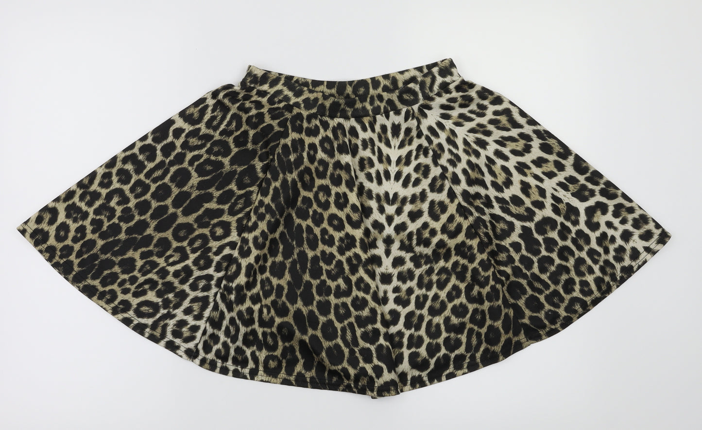 River Island Womens Brown Animal Print  Flare Skirt Size 8  - Stretch waistband